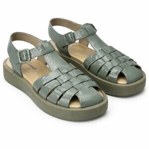 Free People Finn Platform Fisherman Sandals Sea Serpent Patent Leather EU 38 NEW